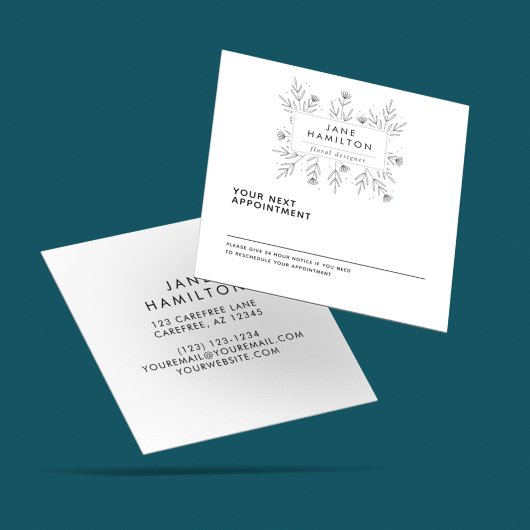 Moderne botanische Florist Afsprakenkaartje