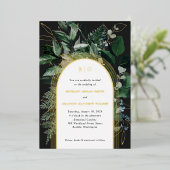 Moderne botanische folie trouwuitnodigingen folie uitnodiging (Staand Voorkant)