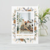 Moderne Botanische Foto Lijst Vrolijk Kerstfeest Feestdagenkaart (Staand voorkant)