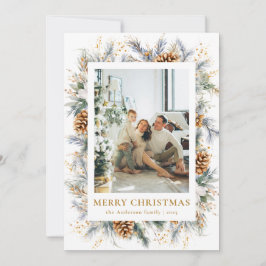 Moderne Botanische Foto Lijst Vrolijk Kerstfeest Feestdagenkaart