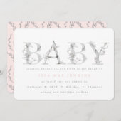 Moderne botanische geboorteaankondiging aankondiging (Voorkant / Achterkant)