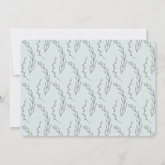 Moderne botanische geboorteaankondiging aankondiging (Achterkant)