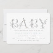 Moderne botanische geboorteaankondiging aankondiging (Voorkant)