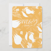 Moderne botanische geelgrijze tulpverbinding kaart (Achterkant)