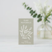 Moderne botanische glans Eenvoudige moderne groene Visitekaartje (Staand voorkant)