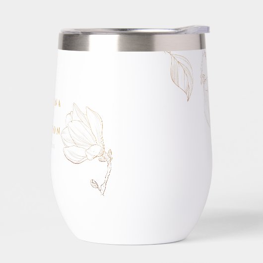 Moderne Botanische Gouden Natuur Bloemenbruiloft (Links)