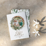 Moderne botanische gouden script 1 foto Kerstmis Feestdagenkaart<br><div class="desc">Moderne minuscule bladerij met prettige feestdagen gouden kerstkaart met kerstmis. Met de hand geschilde eucalyptus,  een minimale bladermassa en een moderne rustige rivierkreet geven deze vakantiekaart een luxueus gevoel. In de klas groenen,  browsen en grays.</div>