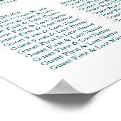 Moderne botanische graatzaaikaart poster (Hoek)