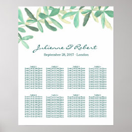 Moderne botanische graatzaaikaart poster