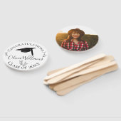 Moderne Botanische Graduation Cap Foto Handwaaier (Niet-gemonteerd)