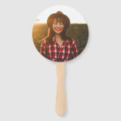 Moderne Botanische Graduation Cap Foto Handwaaier (Achterkant)