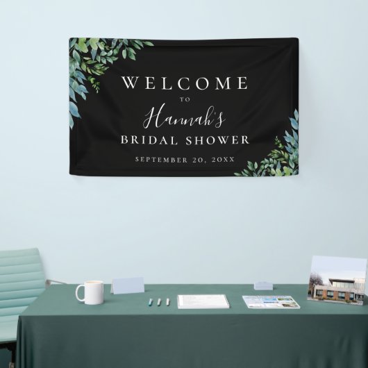 Moderne botanische Greenery Black Spandoek (Beurs)