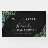 Moderne botanische Greenery Black Spandoek (Horizontaal)