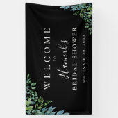 Moderne botanische Greenery Black Spandoek (Verticaal)