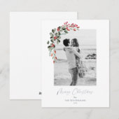 Moderne Botanische Greenery-fotokerstkaart Feestdagenkaart (Voorkant / Achterkant)