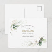 Moderne, botanische, Greenery, waterverf, Baby Boy Uitnodiging Briefkaart (Voorkant / Achterkant)