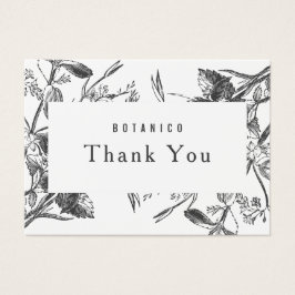 Moderne botanische, grijze Floral Hartelijk dank Visitekaartje