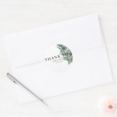 Moderne botanische groen bruiloft dank u ronde sticker (Envelop)