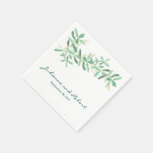 Moderne Botanische groen bruiloft servetten (Hoek)