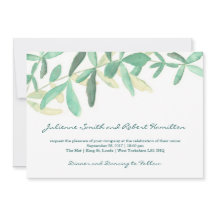 Moderne Botanische groen bruiloft uitnodiging