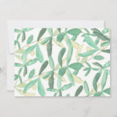 Moderne Botanische groen bruiloft uitnodiging (Achterkant)
