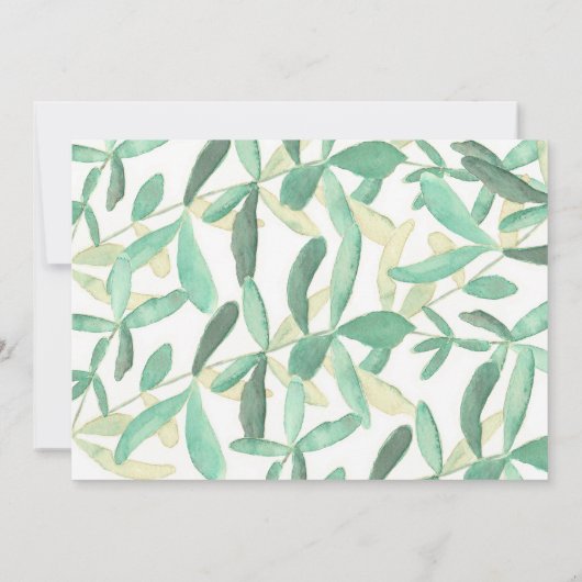 Moderne Botanische groen bruiloft uitnodiging (Achterkant)