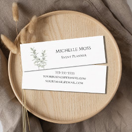 Moderne botanische groen Eenvoudige bloemen Mini Visitekaartje