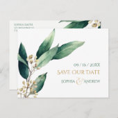 Moderne, botanische groen-roestvast, behalve de da aankondigingskaart (Voorkant / Achterkant)