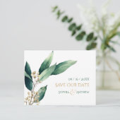 Moderne, botanische groen-roestvast, behalve de da aankondigingskaart (Staand voorkant)