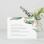 Moderne botanische groen rustieke bruiloft recepti kaart (Staand voorkant)