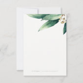 Moderne botanische groen rustieke bruiloft RSVP (Achterkant)