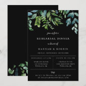 Moderne Botanische Groene Black Oefendiner Aankondiging (Voorkant / Achterkant)