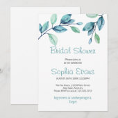 Moderne botanische groene bladeren Witte Vrijgezel Kaart (Voorkant / Achterkant)