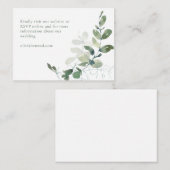 Moderne botanische groene eucalyptusbruiloft informatiekaartje (Voorkant / Achterkant)