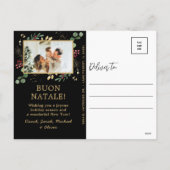 Moderne botanische groene foto Buon Natale Feestdagenkaart (Achterkant)