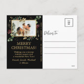 Moderne botanische groene foto feestdagenkaart (Achterkant)