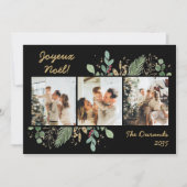 Moderne Botanische Groene Foto Gelukkig Kerstmis Feestdagenkaart (Voorkant)