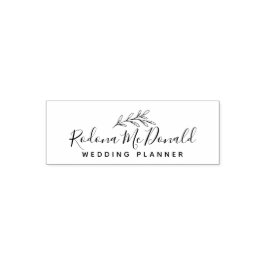 Moderne Botanische Groene Script Professionele Zelfinktende Stempel