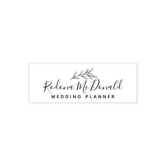 Moderne Botanische Groene Script Professionele Zelfinktende Stempel (Design)