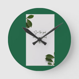Moderne botanische groene wandklok