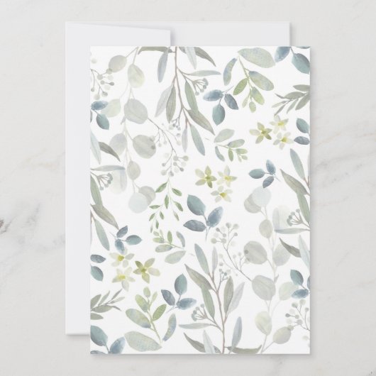 Moderne botanische groenery Gold Wreath Baptisme Kaart (Achterkant)