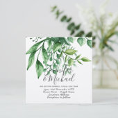 Moderne botanische handgeschreven bruiloft Kraft Kaart (Staand voorkant)