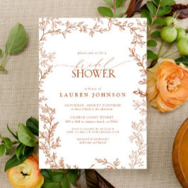 Moderne Botanische Herfst Terracotta Vrijgezellenf Kaart