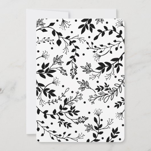 Moderne  Botanische Huwelijksretro Uitnodigen Kaart (Achterkant)