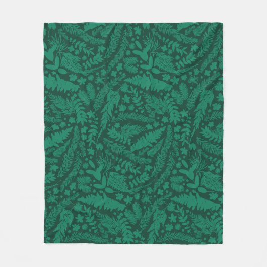 Moderne Botanische Impressies Inpakpapier Fleece Deken (Voorkant)