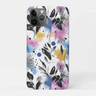 Moderne Botanische in Magenta Blauw & Mosterd Case-Mate iPhone Case