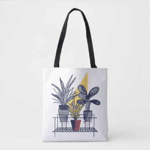 Moderne Botanische Indoor Plant illustratie Tote Bag