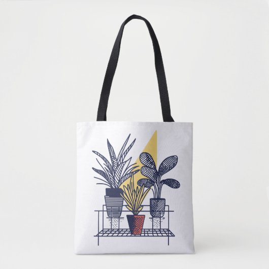 Moderne Botanische Indoor Plant illustratie Tote Bag (Voorkant)