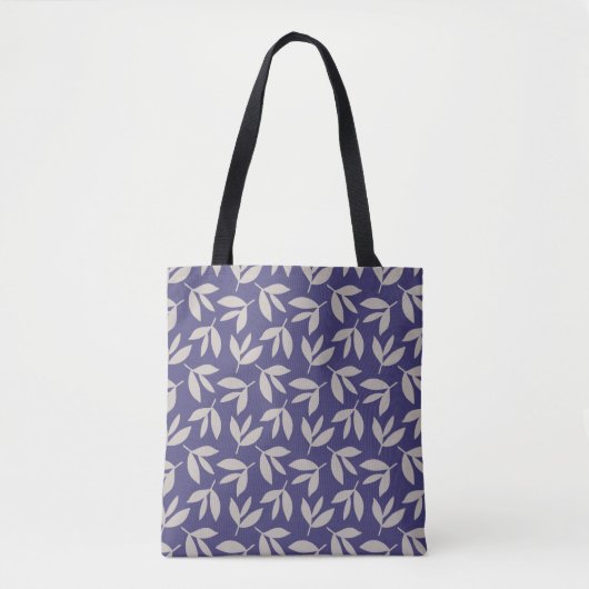 Moderne botanische inspiratie blauw & grijs tote bag (Voorkant)