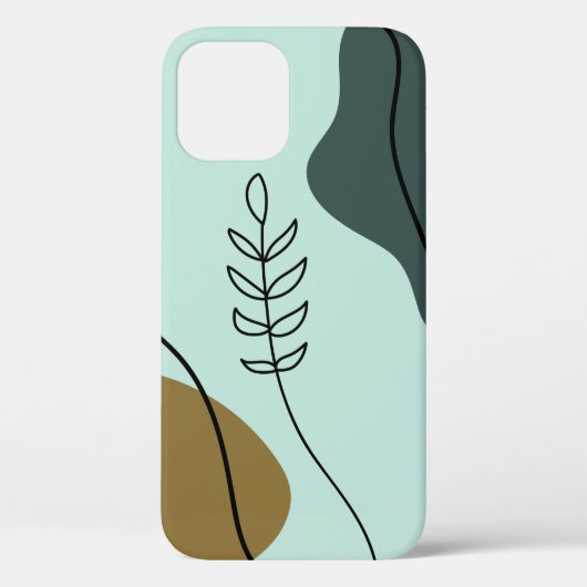 Moderne botanische iPhone Case (Achterkant)